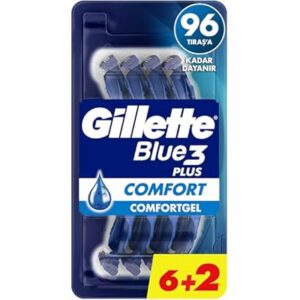 gillette blue 3 disposable razors with comfort gel for men 8 pieces 206.32